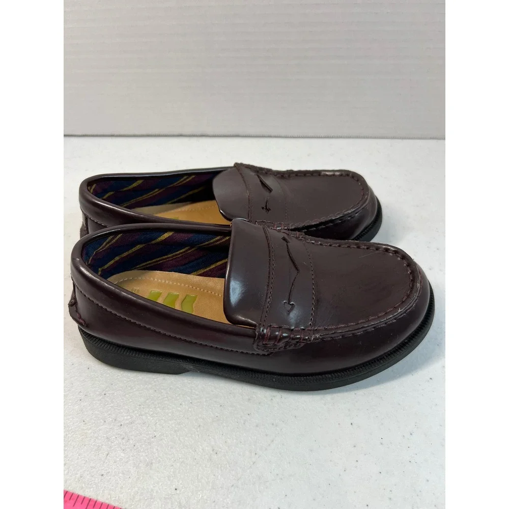 Sperry Kids Plushwave Penny Loafers Burgundy Dress Shoes Size 12.5M STK263476